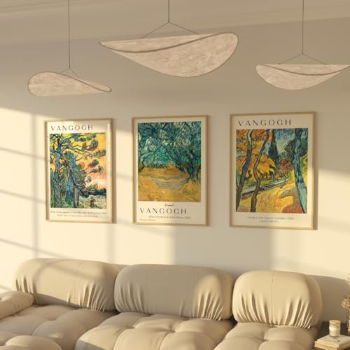 ZoeyAustin® Affischset med 3 st dubbelsidiga konsttryck, DIN A3 (30 x 42 cm), snygg väggaffisch, 6 väggmålningar, dubbelsidiga bilder (Van Gogh 2, utan ram – DIN A3)