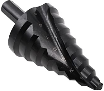 ZONADAH Spiralnitrier-Stufenbohrer Titanbeschichteter Mehrlochschneider 10 mm-45 mm Insgesamt 8 Stufengrößen Lochschneiden, Vergrößern, Blech, PCV, Holzbearbeitung
