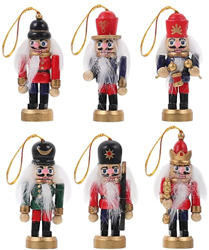 PartyKindom Nussknacker Figur zum Nüsse Knacken, 6 Stück Nussknacker Weihnachten Deko Innen Nutcracker Christmas Deko Soldat