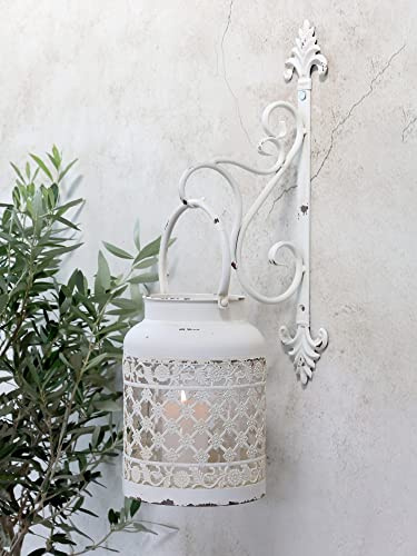 Chic Antique Laternenhalterung Wandhalterung Haken Gusseisen Shabby Chic Wandaufhänger H41 x B 17 x t 8 cm