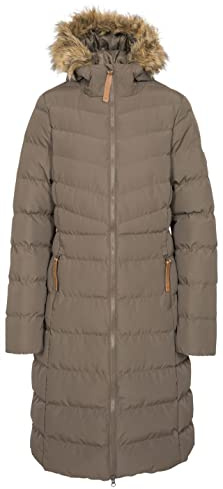 Trespass Womens Audrey II Padded Longer Length Jacket Coat – Khaki – L - 14