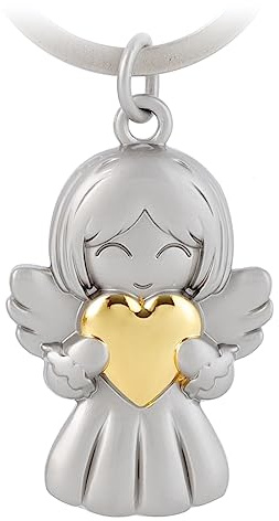GZXYA Schutzengel Schlüsselanhänger Glücksbringer Anhänger, Engel eignet sich als Geschenke für Partner, Frauen, Mädchen, Männer, Vatertag, Mama, Oma und beste Freundin. (1274 Gold)