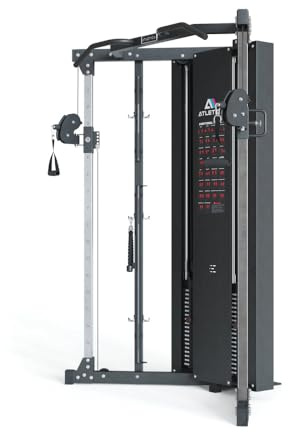 Atletica X-Five - Torre de tracción de cables (2 x 90 kg, incluye relación de transmisión 1:1, también adecuado para alturas de techo bajas)