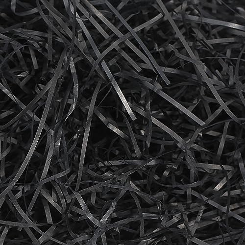 HXJDAM 150g Füllmaterial Geschenk Hamper Shred Geschreddertes Papier Geschenk Füllung für Party Hamper Füllung und Geschenkverpackung für Geschenkbox Dekorations.(Schwarz)