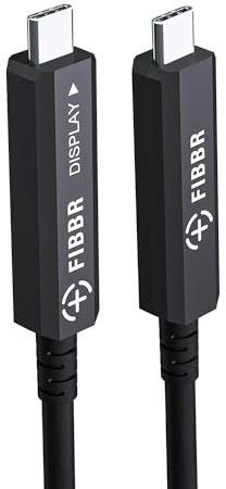 FIBBR Full-Featured Glasfaser USB C auf USB C Kabel 15M, 10Gbps USB 3.2 GEN2 Videokabel für Lange Distanzen mit PD 60W für VR-Headsets/AR, Webcam, Kamera, Laptop, Mini-PC und Mehr