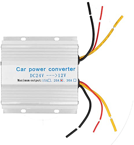 Riduttore di tensione, convertitore di alimentazione da 24 V a 12 V CC, durevole, per auto, autobus, camion (20 A)