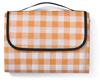 MMRTDJDR wasserdichte Oxford-Picknickdecke aus Stoff - Faltbare, tragbare und vielseitige Außen-/Innenmatte - Ideal zum Wandern, Strand und mehr - Leuchtendes Gelb - Großzügige Größe 180x200cm