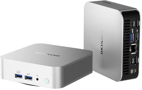 GEEKOM A8 Mini PC Windows 11 Pro, with AMD Ryzen 9 8945HS (Up to 5.2GHz), 32GB DDR5 RAM & 2TB PCIe 4.0 SSD (Expandable), USB4 (40Gbps), Dual HDMI 4K@120Hz, 6×USB/WiFi 6E/BT5.2 for Gaming, Office, Home