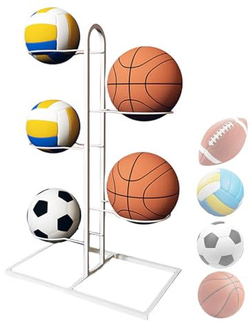 Ball-Organizer – Basketball-Ständer, Gusseisen-Volleyball-Ständer | Multifunktionaler Ball-Organizer, Ball-Organizer für Schlafzimmer