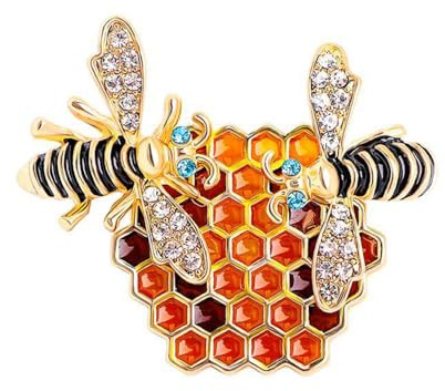 Broche En Nid d'Abeille En Strass Pour Femmes Et Filles,En Cristal, Abeille,Bourdon,En Émail,Insectes,Épingles à Revers,Accessoires De Robe,Cadeau De Noël,d'Anniversaire,De Vacances