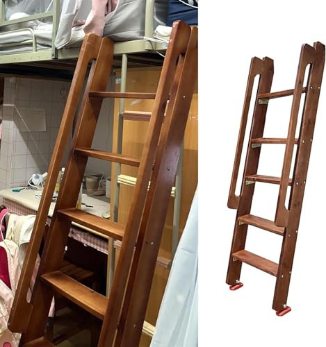 MDybf Scaletta for Letto a Castello in Legno massello, scaletta for Letto a Castello Doppia da 150 cm for Letto in dormitorio e amp; Letto a soppalco, Multifunzione