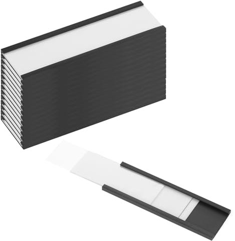 Qianyu 15 Stück Magnetetiketten Magnetetikettenhalter Magnetische Datenkartenhalter Etiketten Magnetisch magnetische Namensschilder Aktenschranketiketten für Schließfach Regal Homeoffice Whiteboard