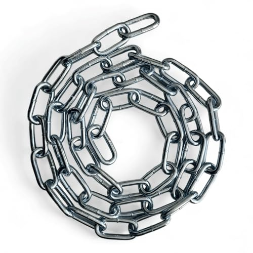 Heavy Duty Rust and Corrosion Proof Galvanised Metal Link Chain Stainless Steel for Bike Lock Padlock Security Gate Fence Gym Weight Lifting Extra Strong Long Length Welded (10MM, Chrome, 0.5 Metre)