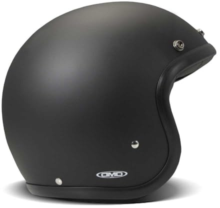 DMD Retro Matt Black Open Face Helm Jethelm Motorradhelm ECE22.06, XL