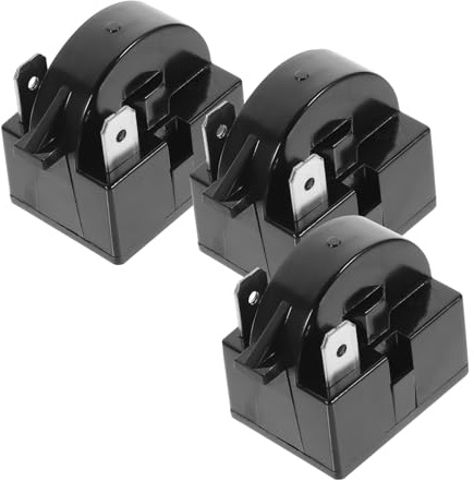 Veemoon Lot de 3 Relais de Démarrage Ptc pour Compresseur de Réfrigérateur Noir 220v Protection Surcharge et Restauration de L'air Frais pour Mini-réfrigérateurs