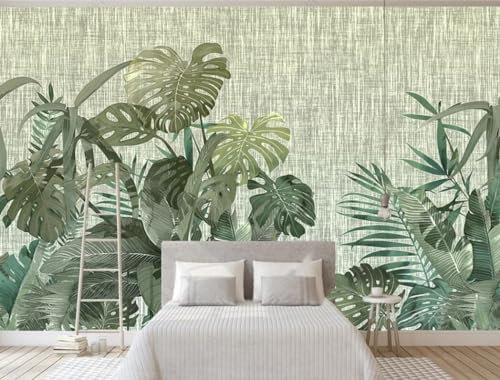 CLVIUJLBKLKSDD Carta Da Parati 3D Tipo Nordico Giganti Sfondi Camera Da Letto Soggiorno Parete Di Sfondo Foresta Pluviale Retrò Con Foglie Di Banano Moderna E Semplice Carta Da Parati Astratta