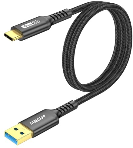 SUNGUY Cable USB C, 0.6m 10Gbps Cable USB vers USB C Charge Rapide pour iPhone 16/15 Pro Max, Galaxy S24, Google Pixel, Android Auto, Huawei P40/P30, MacBook Pro - Noir