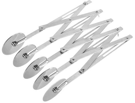 5-Wheel Dough Cutter, Stainless Steel Pizza Cutter, Versatile Pizza Cutter, 5-Wheel Dough and Pastry Mixer, Efficient Pizza Cutter for Waffles, Lasagna, Small Sandwiches