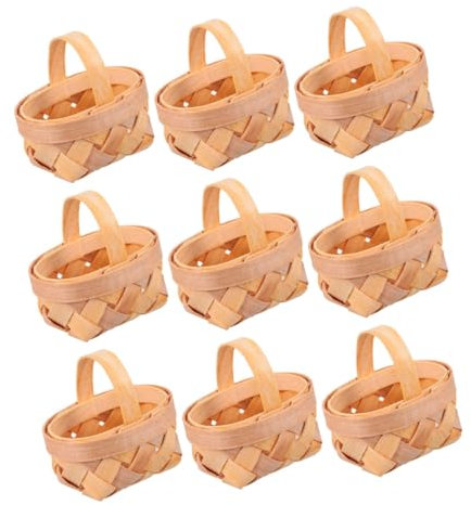Cabilock 45piezas Cestas De Madera Tejidas para Cestas Portátiles para Bodas y Celebraciones Almacenamiento Natural y Práctico