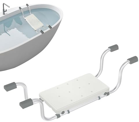 LARS360 Badewannensitz Senioren Aluminium Ausziehbare 72-82cm Tragkraft 150 KG Generisch Wannensitz rutschfest mit Fester Griff für ältere Menschen Schwangere Badewanne