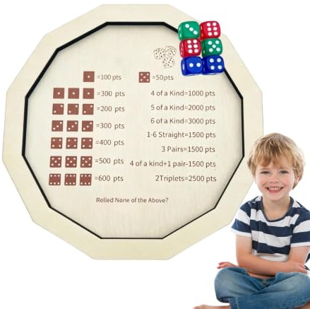 Tärningsbrickor – klassisk tärningsbräda – klassiskt bärbart trä roligt familjefack spel för vuxna kvinnor män för hem och resor