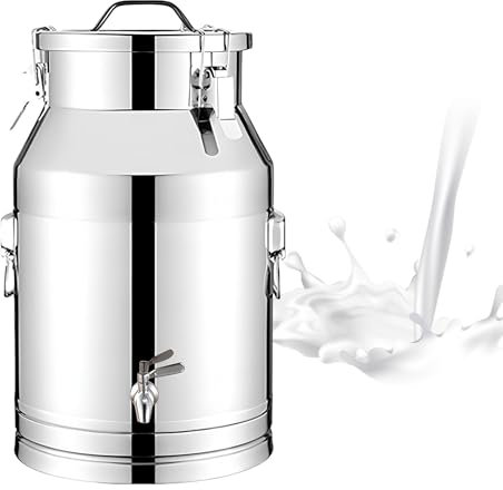 Adima Seau à lait scellé 304 Pot À Lait Hermétique en INOX avec Couvercle Et Robinet pot à lait avec couvercle scellé Stockage fixe pichet à lait robuste 35L/48L/64L/88L,88L