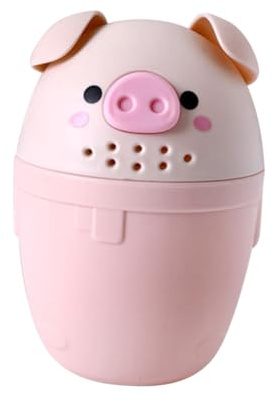 BATHVEVE Cucharón de Agua en Color Rosa para Ñiño Material Pp Diseño de Cerdito de Dibujos Animados, Capacidad Grande Multiusos para Baño y Jardín