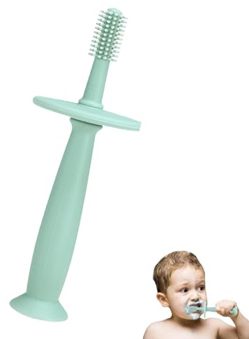 Pennello per bambini in silicone - spazzolino morbido, igiene da 6 a 12 mesi | Strumento di dentizione a 360 gradi con manico ergonomico e base stabile per lenire le gengive dopo i pasti