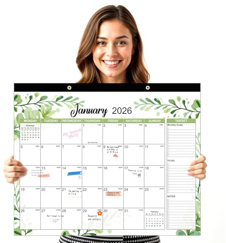 Large Wall Calendar 2026, Desk Planner 22 x 17 Inches from Jan.2026 to Jun.2027, Family Calendar 2026 2027 Month to View, for Home Office School
