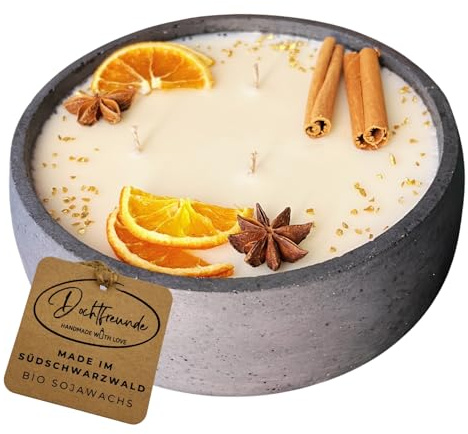 DochtFreunde - XXL Beton Duftkerze „Big Black“ (1,5 kg) – Handgemacht im Schwarzwald – 3-Docht Sojawachs Kerze Schwarz – Vanille Toffee Duft – Veganes Design Geschenk & Industrial Deko