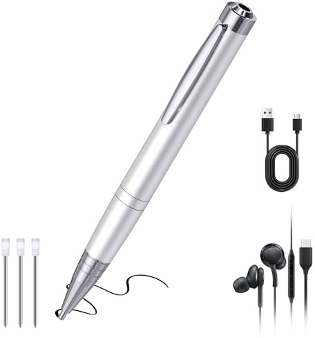 JUSTSTONE Digital Voice Recorder 100 GB, 1600 Stunden Aufnahmekapazität, 360° Surround-Aufnahme, One-Touch Aufnahme, Sprachaktivierung,AI Geräuschunterdrückung, Ideal für Klassenzimmer und Meetings