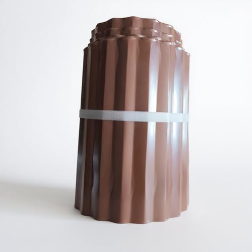 NOBBAT Bordo per prato in acciaio Corten, bordura per aiuole in metallo zincato, facile da installare, barriera antiradici per aiuole o come bordo per falciare l'erba(Marrone,15cmx3m)