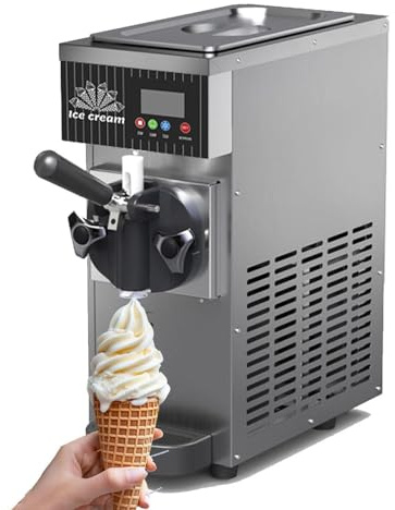Machine à crème glacée douce, machine à crème glacée de bureau avec pré-refroidissement, panneau LCD, saveur unique, usage domestique