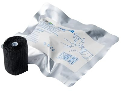 Medicalcorner24 venda de escayola de fibra de vidrio negra, 7,5 cm × 3,6 m – vendaje sintético de soporte para primeros auxilios e inmovilización