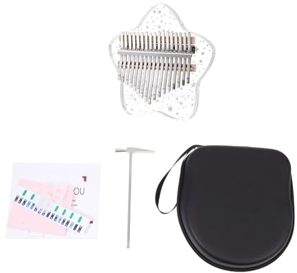 MAGICLULU Kalimba Daumenklavier Kleiner Kristall 17 Töne Transparent Sternendesign Leicht Tragbar Musikinstrument für Kinder Anfänger Geschenk