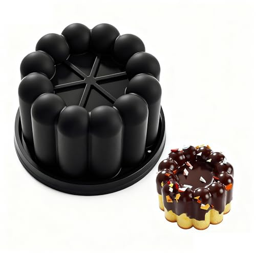 YXHZVON Charlotte Cake Mold, 2PCS Silicone Charlotte Cake Pan, Silicone Baking Molds, Baking Pastry Molds for Cake, Jello, Gelatin, Bread (Flower Shape)