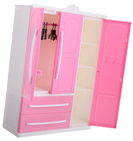 SOIMISS Armario para Muñecas de 30 Cm con 10 Perchas Curvas, Mini Armario de Ropa de Juguete en Colores Surtidos, Almacenamiento para Casas de Muñecas y Accesorios Color Color Aleatorio