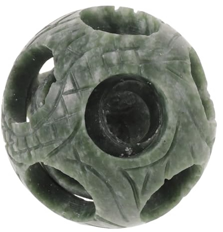 TOPBATHY Bola Decorativa Feng Shui de Piedra Verde Natural Función Giratoria, Esfera Vintage Elegante para Decoración del Hogar y Coleccionables