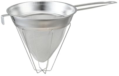 Colador cónico de acero inoxidable 304 con largo, colador de de China, tamiz de caldo de malla fina para cocina, caldo de acero