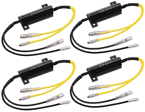 Justech 4PCS 12V Motorcycle LED Flasher Turn Signal Indicator Resistor Adaptor Universal for Motorcycle Motorbike Scooter Quad Off Road