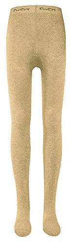 EWERS Collant per neonati e bambini per ragazze e ragazzi, Made in Europe, Collant in cotone tinta unita Basic, oro scuro, 134-146