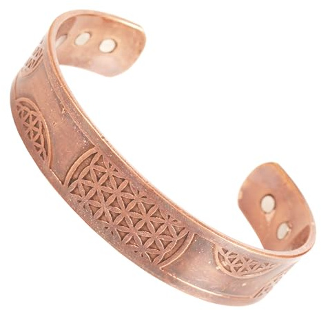 Touchstone Indian handgjort koppararmband fred chakra yoga meditation mantra smycken manschett för kvinnor och män., Koppar