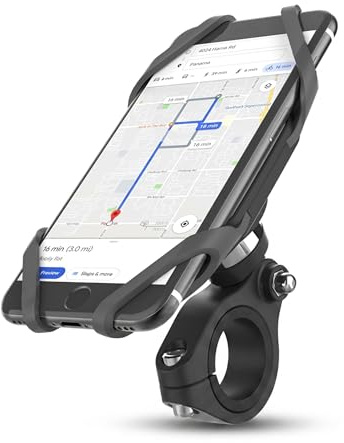 SINLAND Premium Handyhalterung Fahrrad, Motorrad, Quad | Anti-Vibration Smartphone Halterung Handy-Halterung Fahrradlenker | multifunktionale 360° Lenker Handy Halterung | 4-6 Zoll