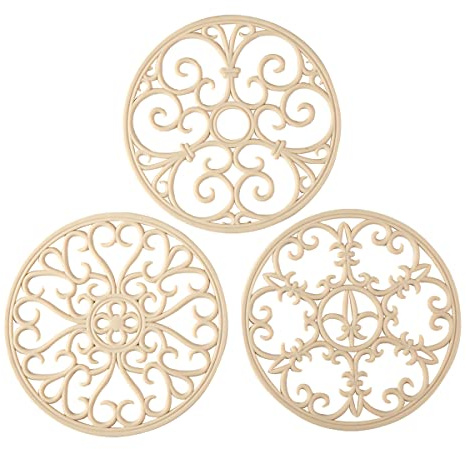 Silicone Trivet Mat - Non-Slip & Heat Resistant Kitchen Hot Pads for Countertops & Table - Kitchen Trivets for Hot Dishes & Cookware - Hot Pot Holder for Pots & Pans - Beige,Set of 3