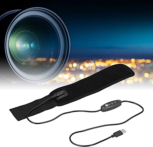 Calentador de lentes USB Cinturón calefactor eléctrico USB Durable Temperatura de 3 niveles Calentador de lentes Prevención de condensación Calentador de lentes DC 5V 7W para lentes de cámara universa