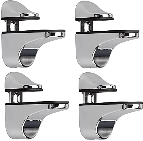 Verstellbare Glasregalhalterung, 4 Pcs Glasregalhalterung, Verstellbare Regalhalterung, Wandhalterung für Glasregale, Glasklemme, für 3-20 mm Dicke Regale