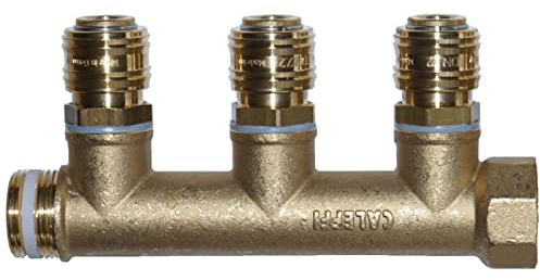 Verteilerrohr Verteiler Druckluftverteiler Druckluftzubehör mit 3 Schnellkupplung DN 7,2 x 1/2