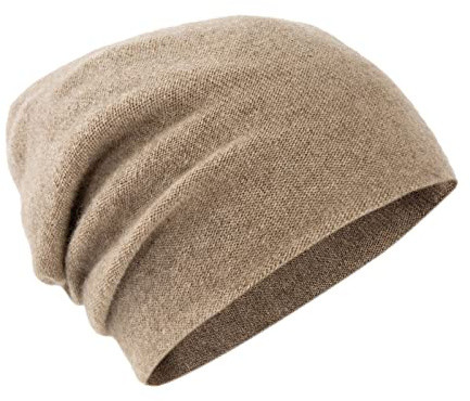 Villand Berretto in 100% Cashmere per Donne e Uomini con Confezione Regalo, Cappello Lavorato a Maglia in Cashmere a Doppio Strato, Berretto da Sci Invernale Oversize (Cammello)