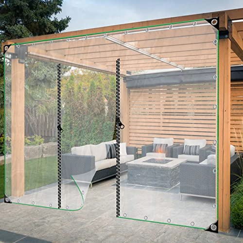 JIwqDY Tende Impermeabili per Gazebo con Cerniera, Tende Trasparenti Esterni for Pergola, Portico, Giardino, Gazebo Pannelli Laterali (Color : Clear, Size : 2x2.5m/6.5x8.2ft)