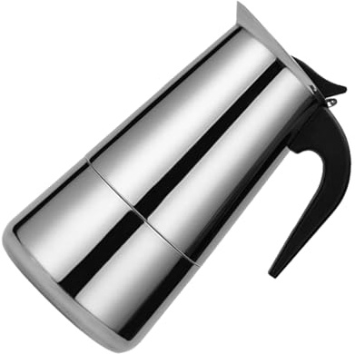 LIFKOME Edelstahl Kaffeekanne Herd Kaffeebereiter mit Sicherheitsventil 600ml für Zuhause und Büro